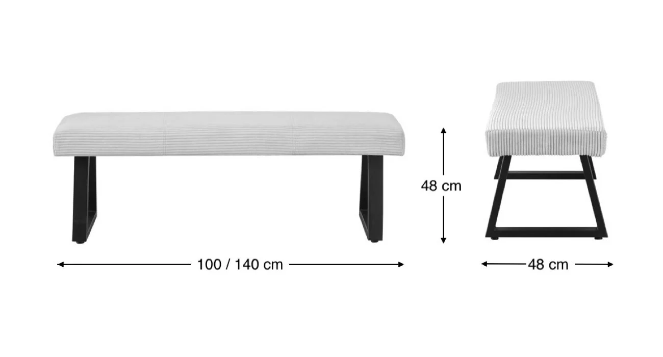 B-Ware Sitzbank DOLCE, Hellgrau, 140cm - Image 10