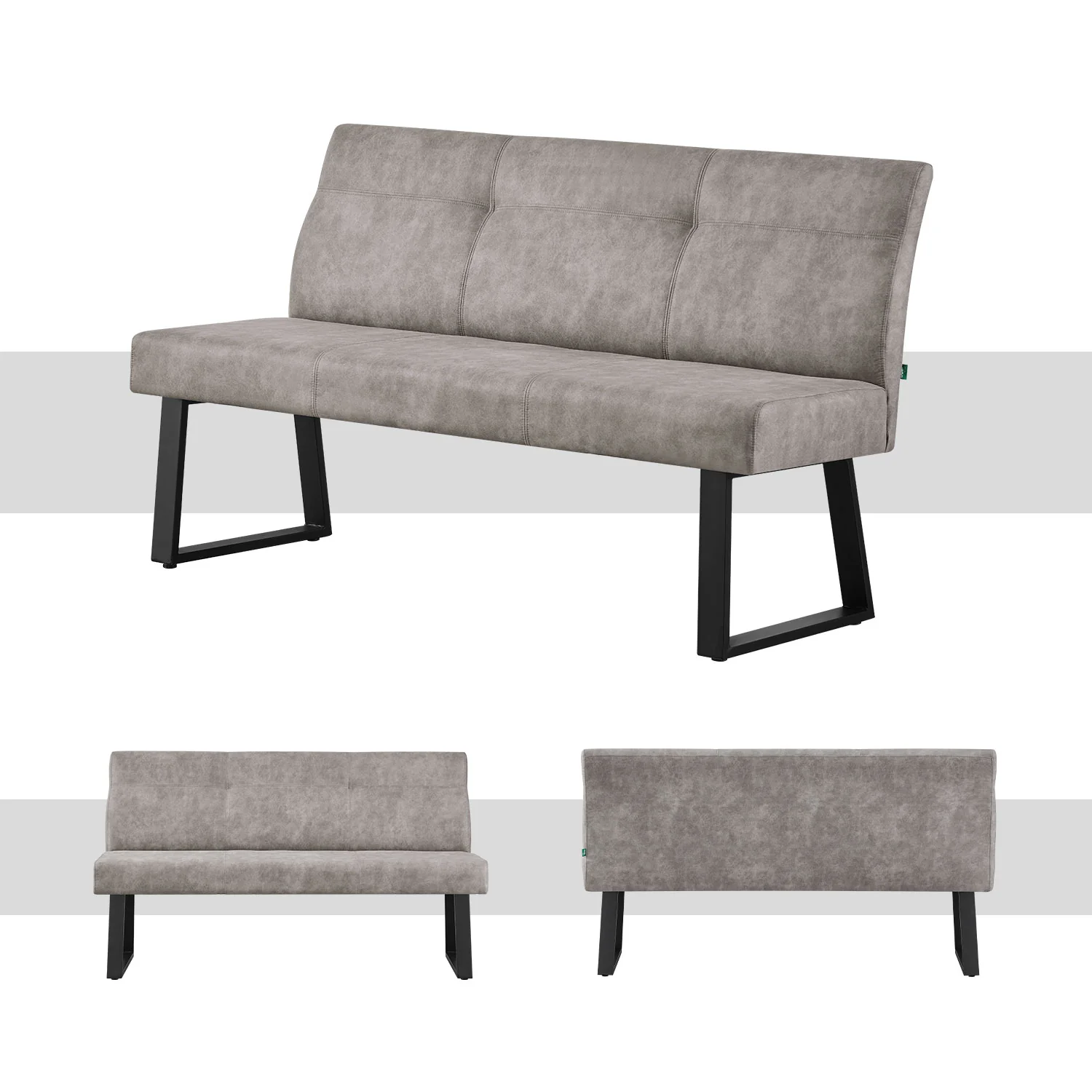B-Ware Sitzbank EMMA, Grau, 160 cm - Image 2