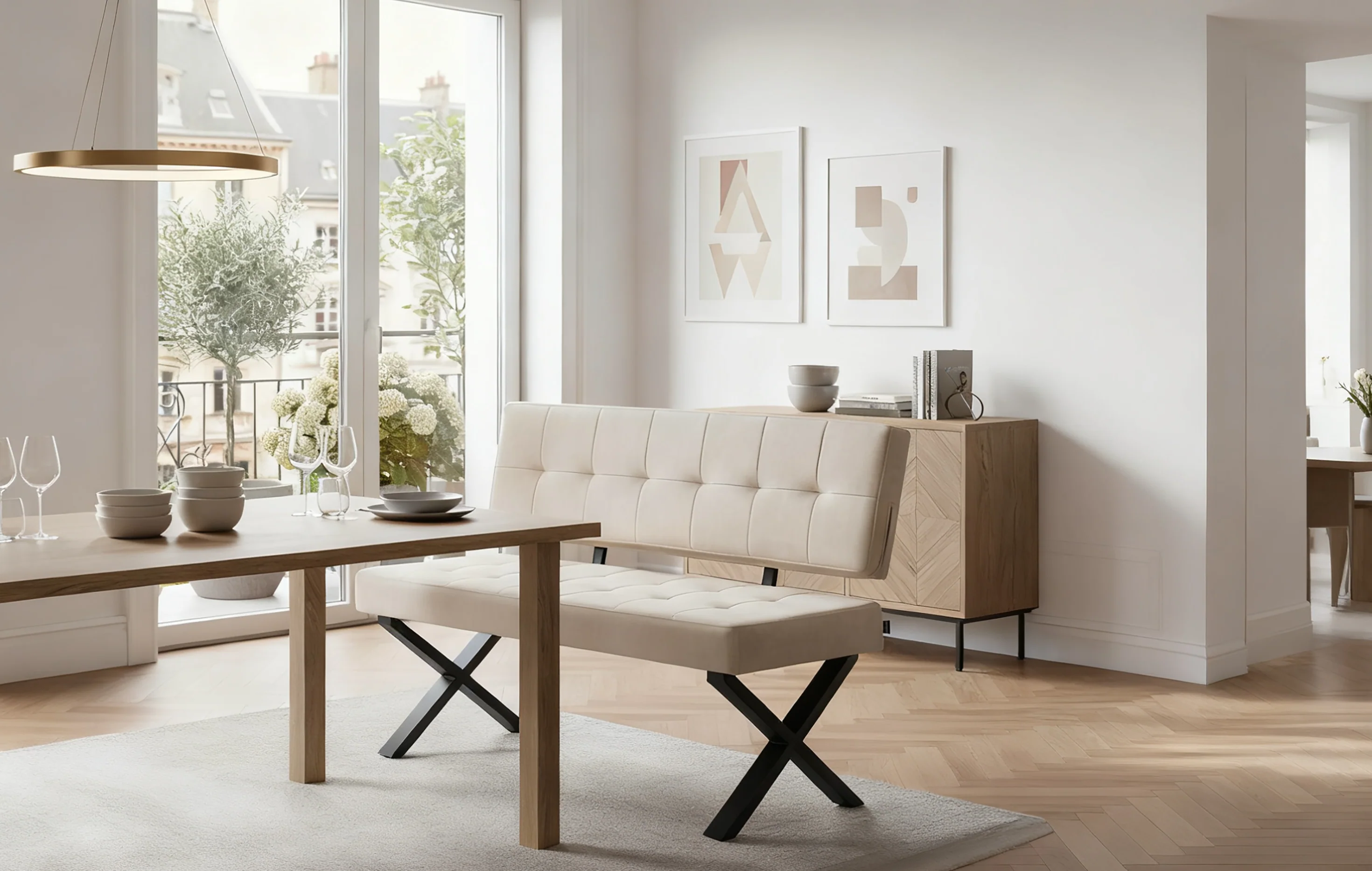 B-Ware Sitzbank KAREN, Grau, 120cm - Image 5