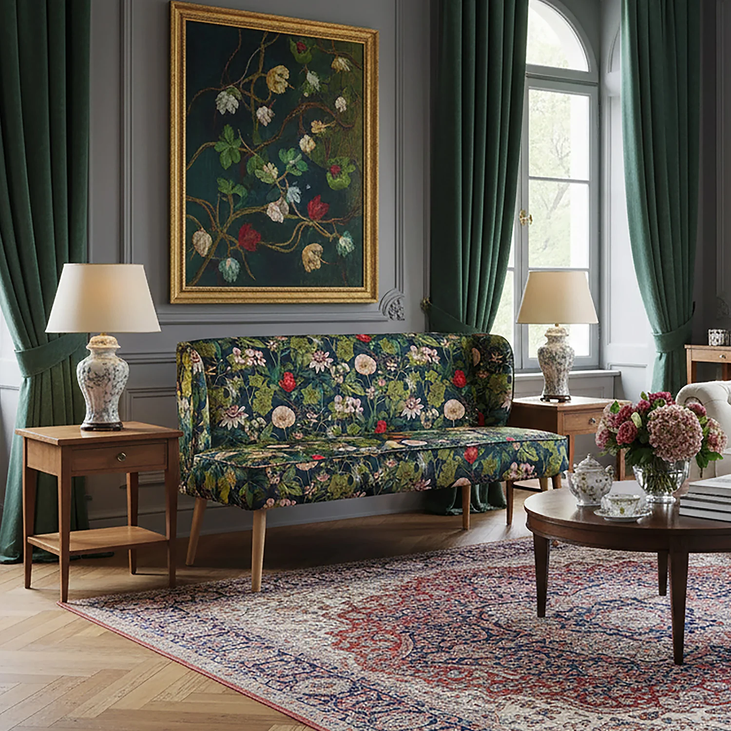 B-Ware Sitzbank Sophia, Blumen in 140cm, Federkernpolsterung - Image 2
