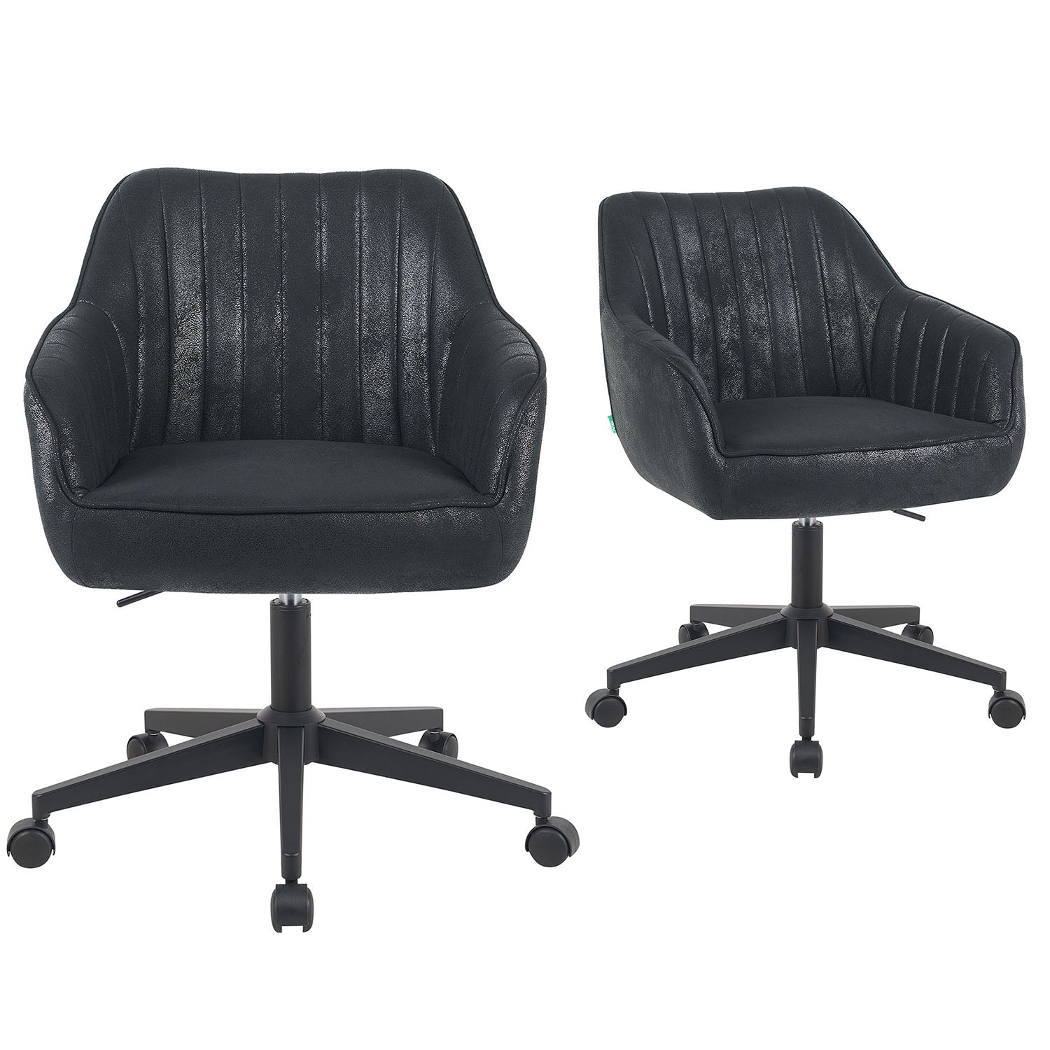 Bürostuhl Mika-Elio 2er-Set – Höhenverstellbar, 360° Drehbar, Matt-Schwarz - Image 48