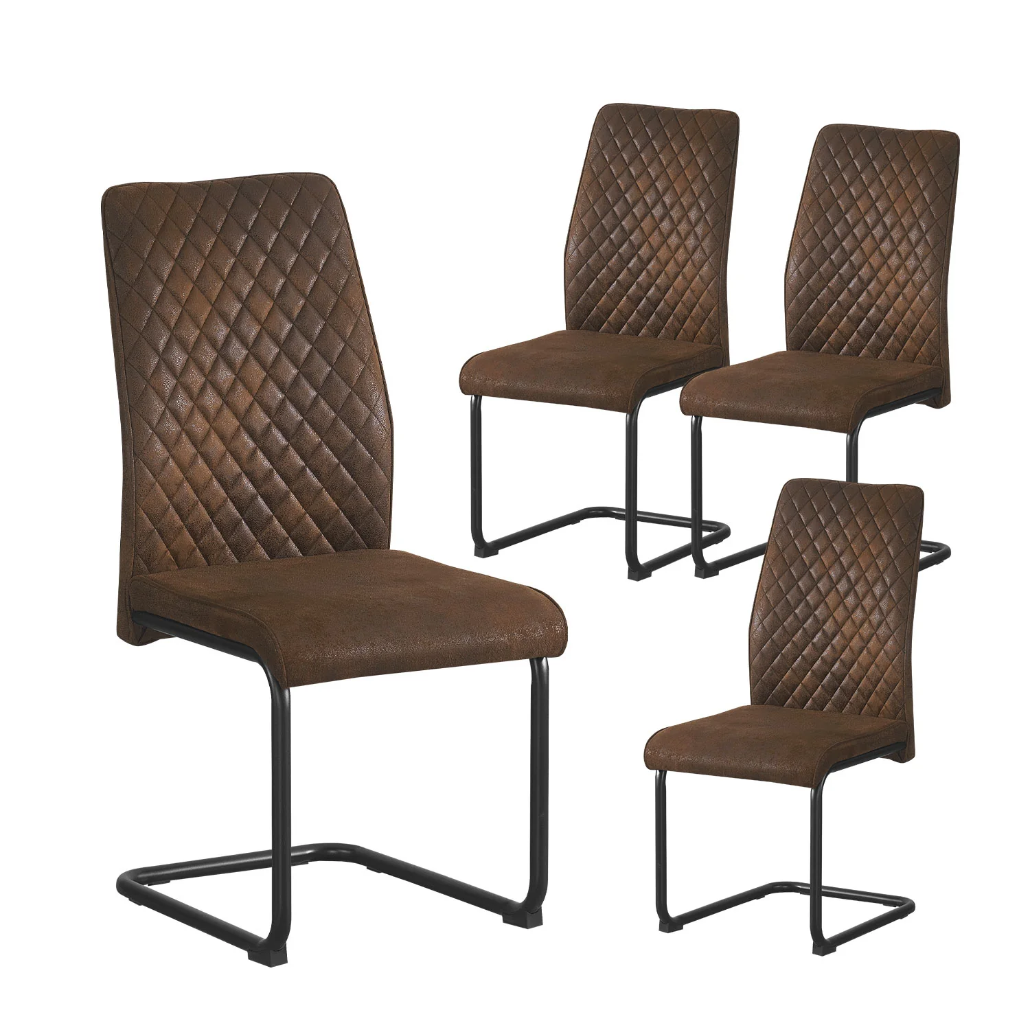 C-Ware Esszimmerstuhl THEO, 4er Set, Braun (ungeprüfte Retoure)