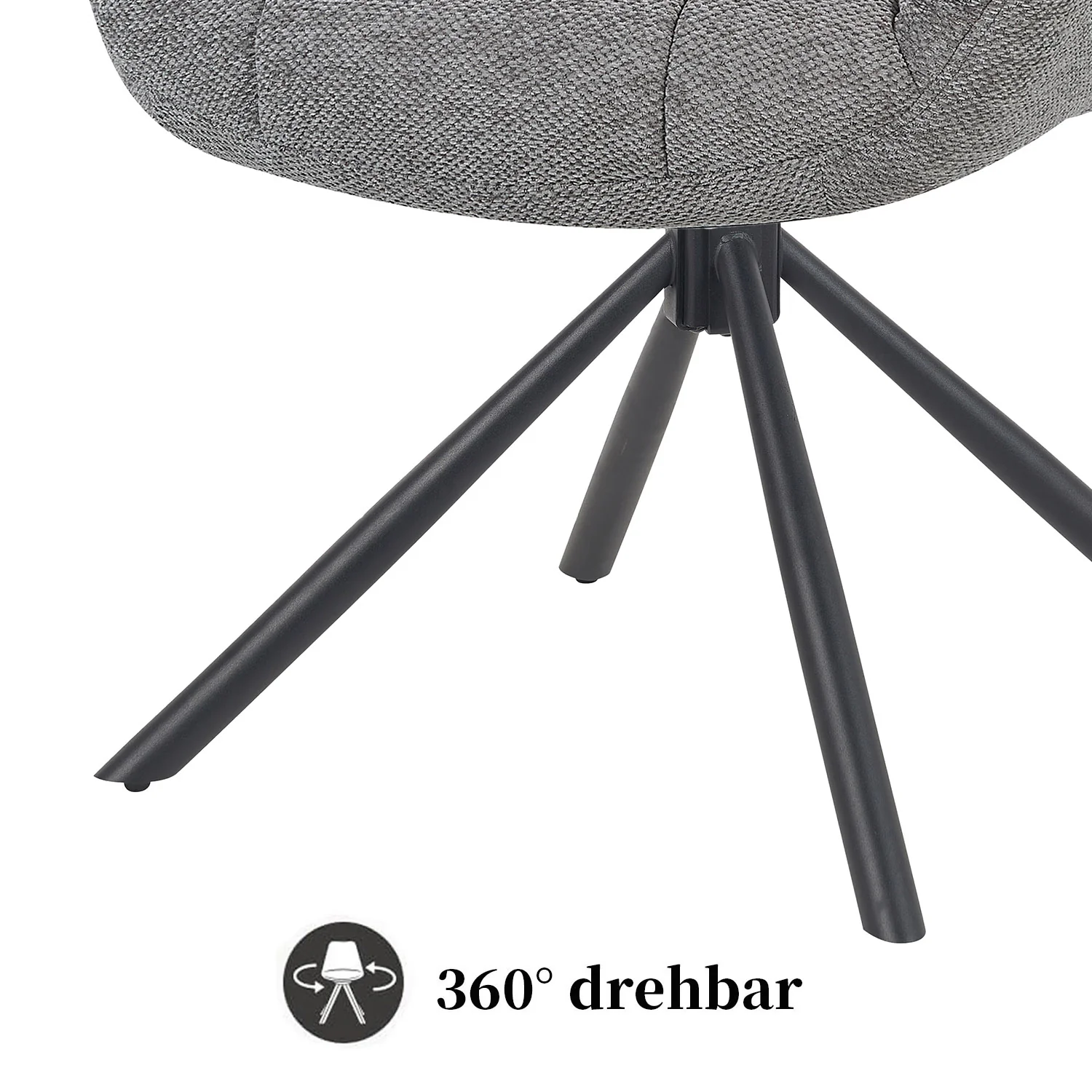 Esszimmerstuhl Mika-Luka 2er-Set | 360° drehbar | Metall pulverbeschichtet Matt Schwarz - Image 66
