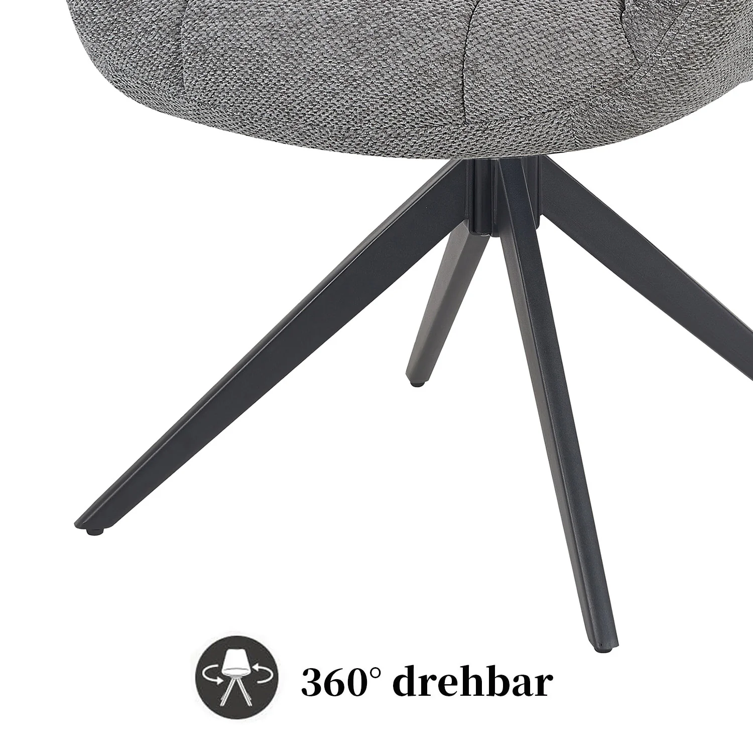Esszimmerstuhl Mika-Mila 2er-Set | 360° drehbar | Metall pulverbeschichtet Matt-Schwarz - Image 59