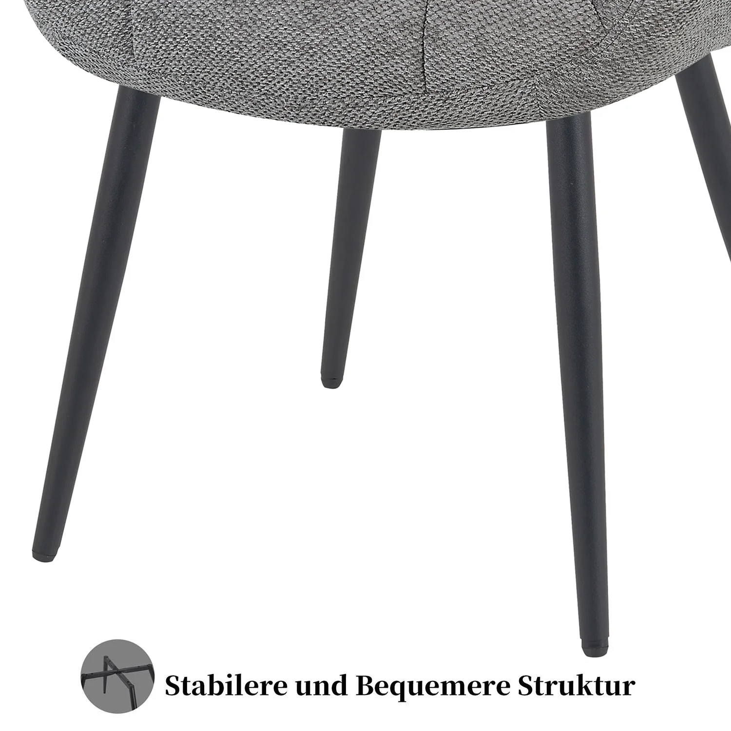 Esszimmerstuhl Mika-Mila 2er-Set | 360° drehbar | Metall pulverbeschichtet Matt-Schwarz - Image 65