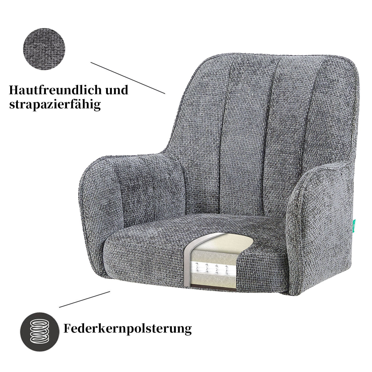 Esszimmerstuhl THOMAS-ZARA - zeitloser Polsterstuhl mit Federkernpolsterung - Image 30
