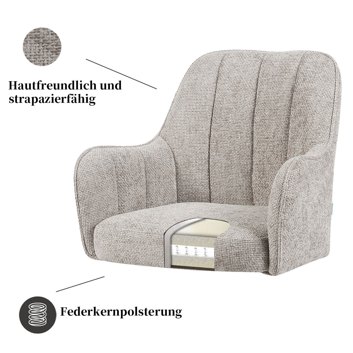 Esszimmerstuhl THOMAS-ZARA - zeitloser Polsterstuhl mit Federkernpolsterung - Image 41