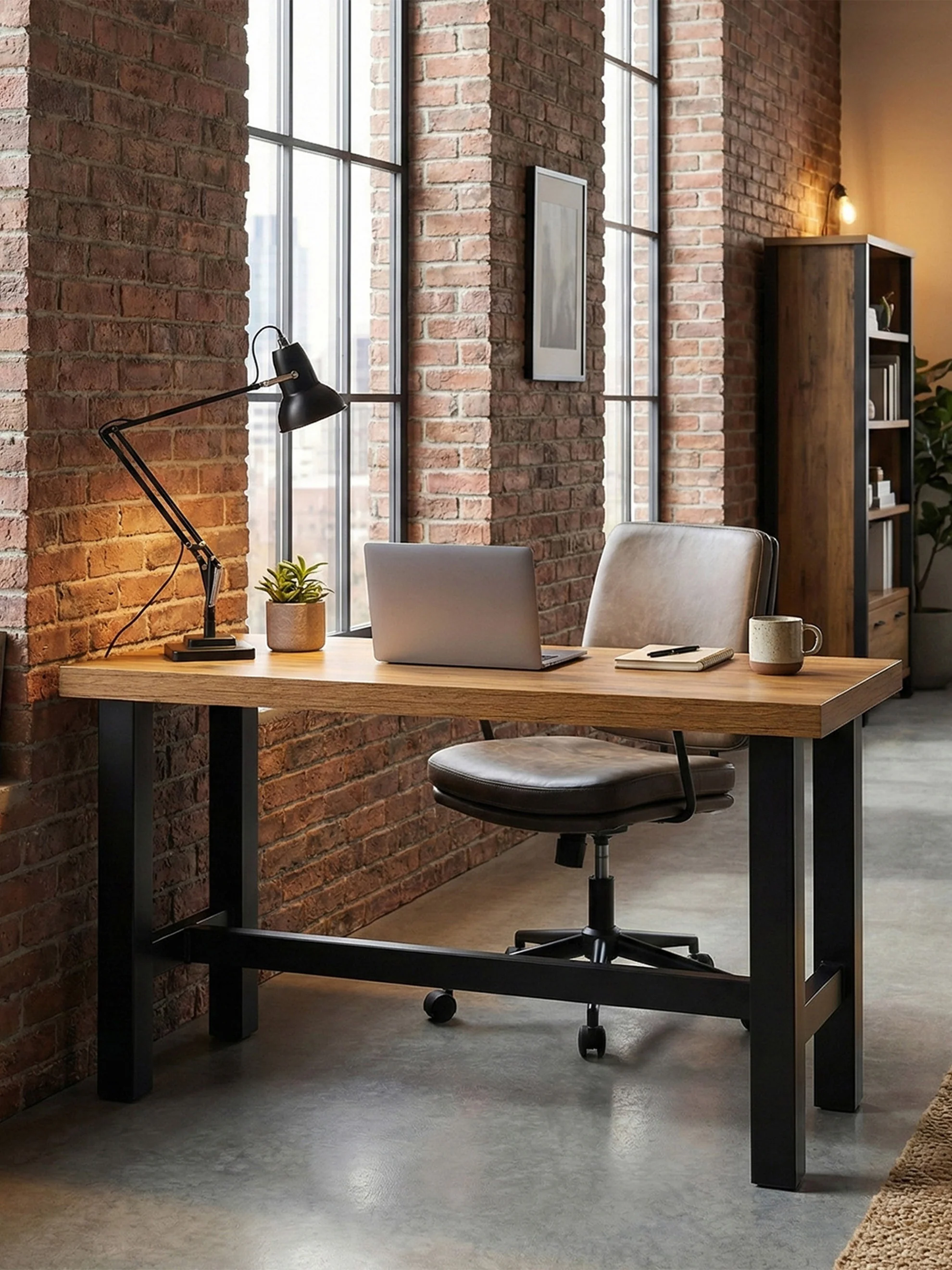Schreibtisch THOR - stabiler Home Office Tisch in Industrie-Design - Image 2